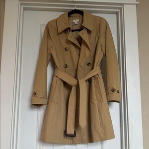 JCREW Tan Double-Breasted Trench Coat (Petite!)